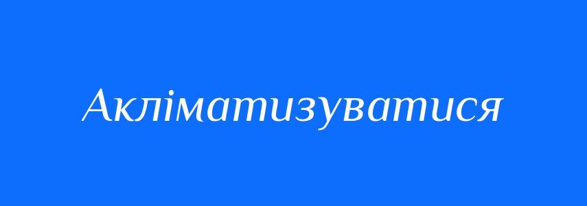 Синоніми до слова Акліматизуватися