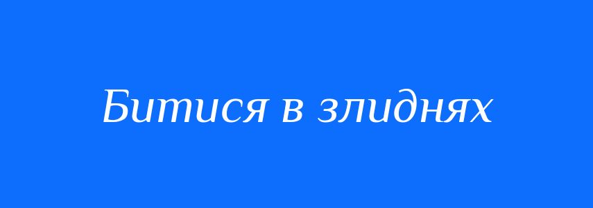 Синоніми до слова Битися в злиднях