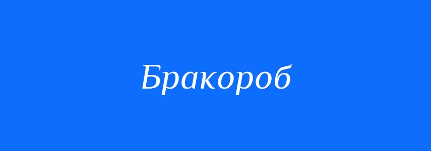 Синоніми до слова Бракороб