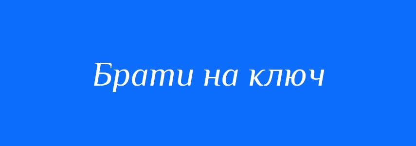 Синоніми до слова Брати на ключ