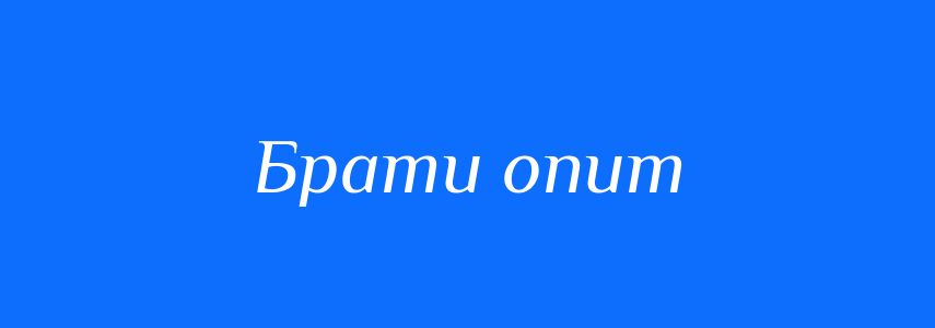 Синоніми до слова Брати опит