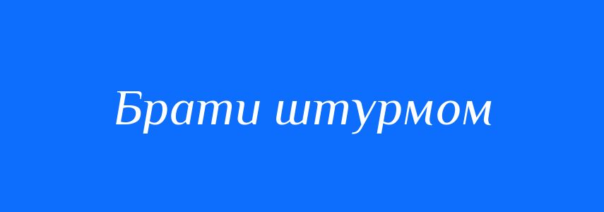 Синоніми до слова Брати штурмом