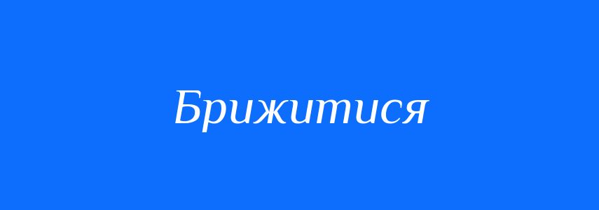 Синоніми до слова Брижитися