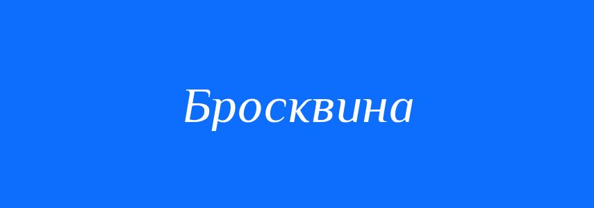 Синоніми до слова Бросквина