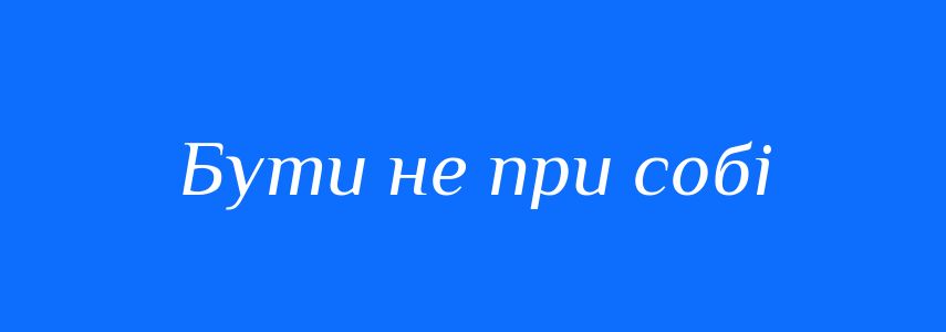 Синоніми до слова Бути не при собі