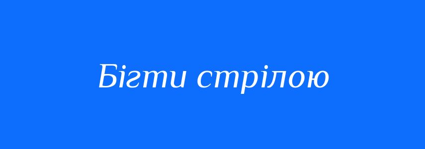 Синоніми до слова Бігти стрілою