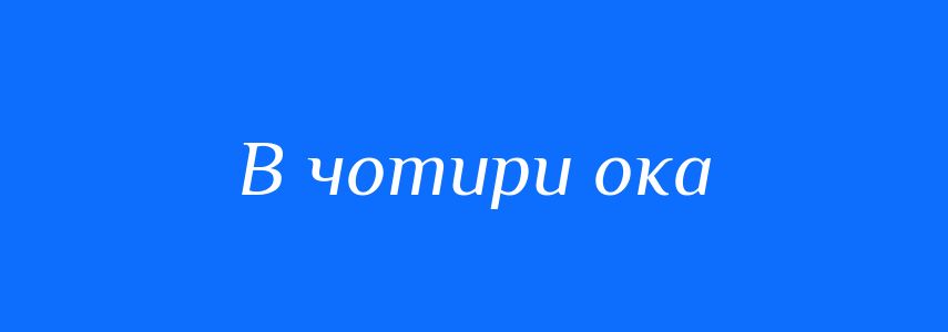 Синоніми до слова В чотири ока