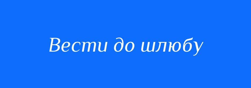 Синоніми до слова Вести до шлюбу