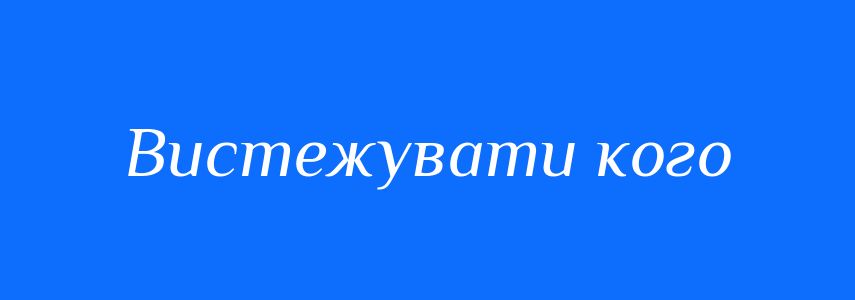 Синоніми до слова Вистежувати кого