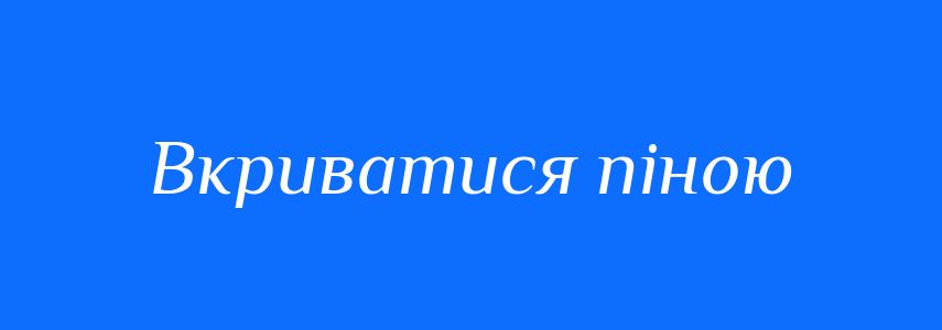 Синоніми до слова Вкриватися піною