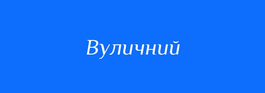 Синоніми до слова Вуличний