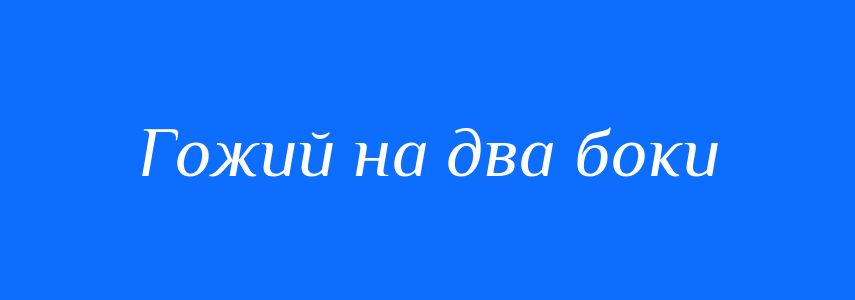 Синоніми до слова Гожий на два боки
