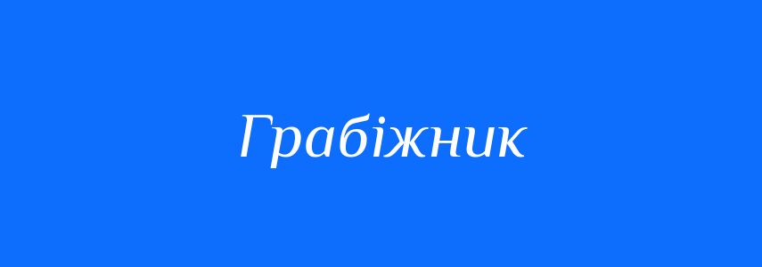 Синоніми до слова Грабіжник