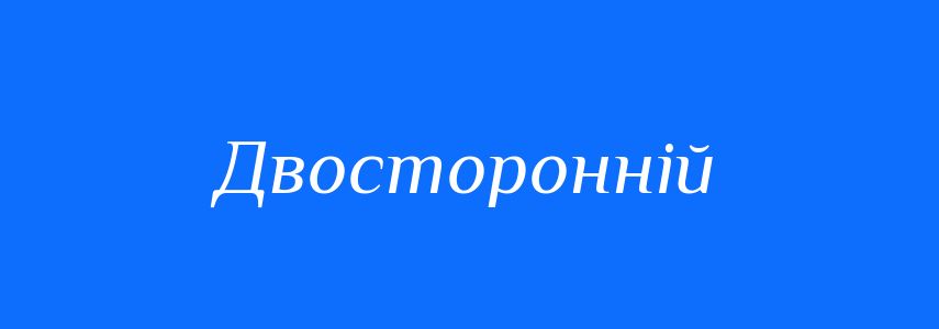 Синоніми до слова Двосторонній