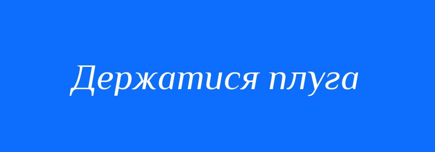 Синоніми до слова Держатися плуга