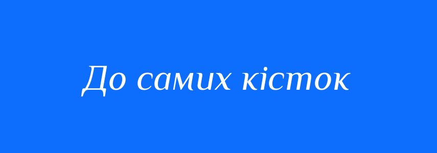 Синоніми до слова До самих кісток