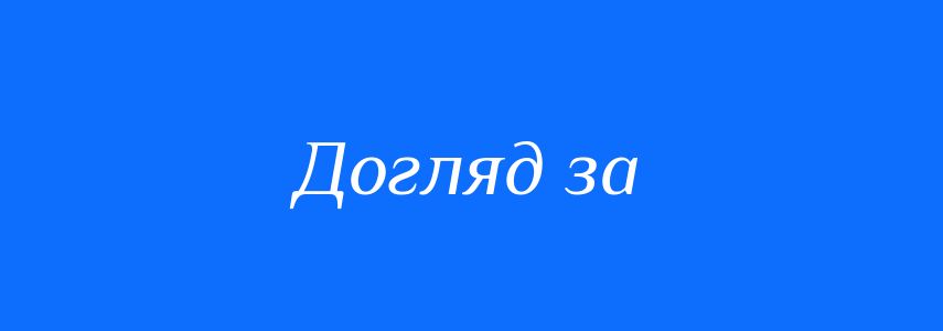 Синоніми до слова Догляд за