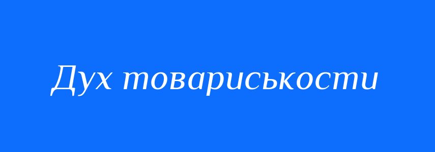 Синоніми до слова Дух товариськости
