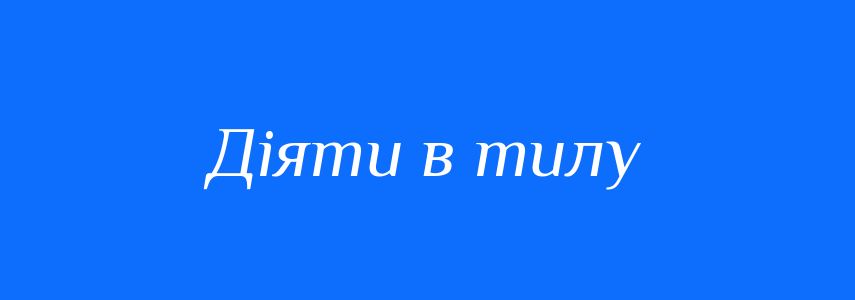Синоніми до слова Діяти в тилу