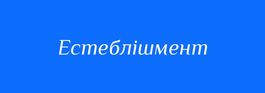 Синоніми до слова Естеблішмент
