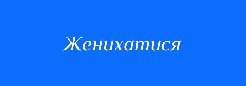 Синоніми до слова Женихатися