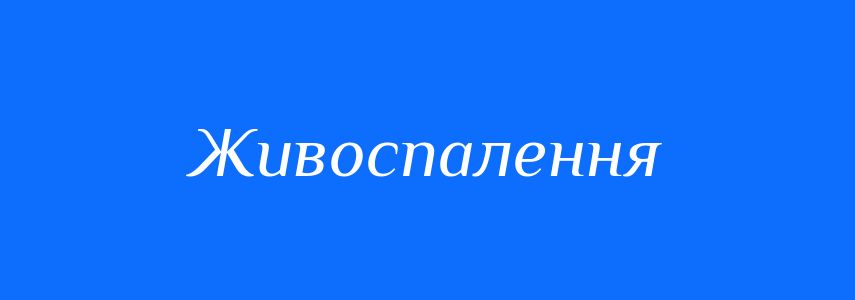 Синоніми до слова Живоспалення
