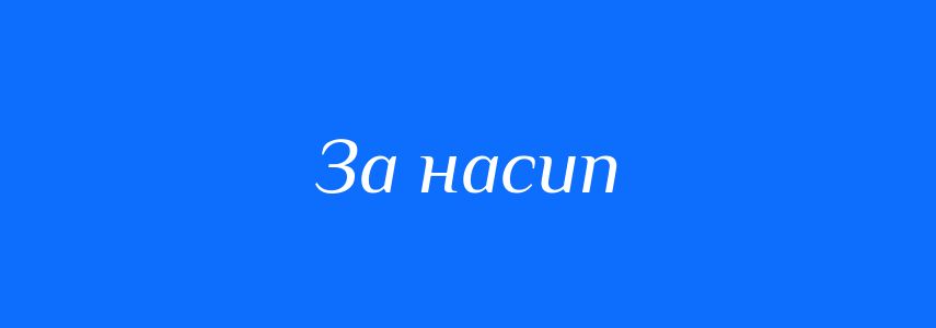 Синоніми до слова За насип