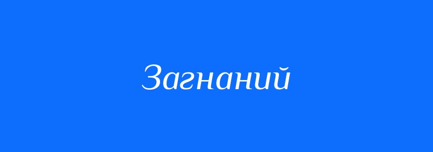 Синоніми до слова Загнаний