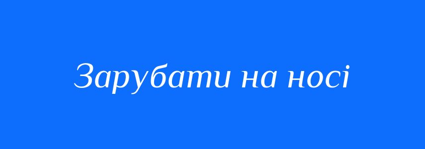 Синоніми до слова Зарубати на носі