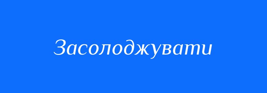 Синоніми до слова Засолоджувати