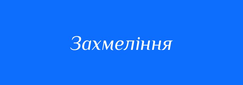 Синоніми до слова Захмеління