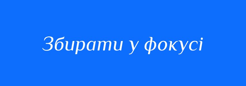 Синоніми до слова Збирати у фокусі