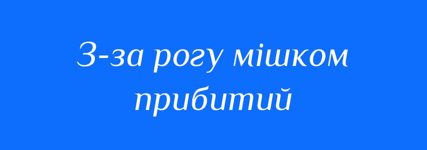 Синоніми до слова З-за рогу мішком прибитий