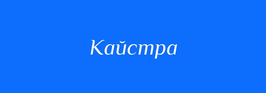 Синоніми до слова Кайстра