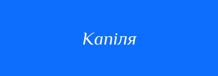 Синоніми до слова Капіля