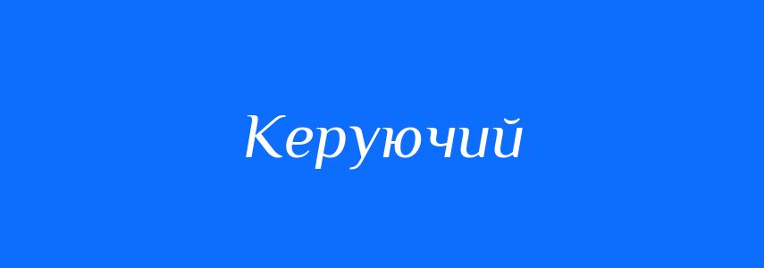 Синоніми до слова Керуючий