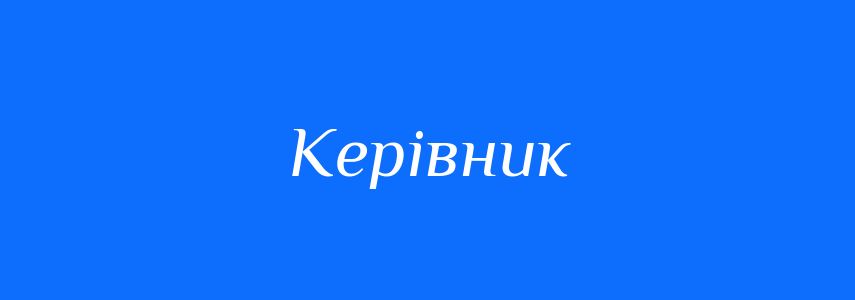 Синоніми до слова Керівник