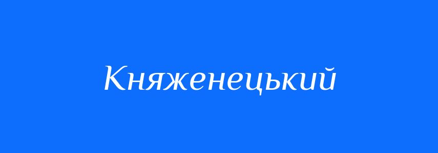 Синоніми до слова Княженецький