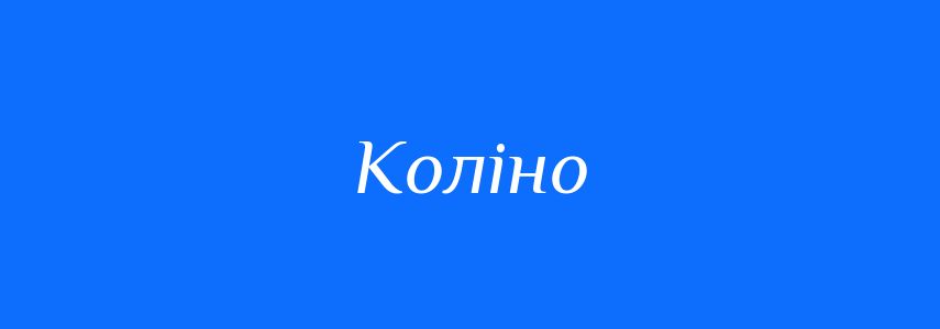 Синоніми до слова Коліно