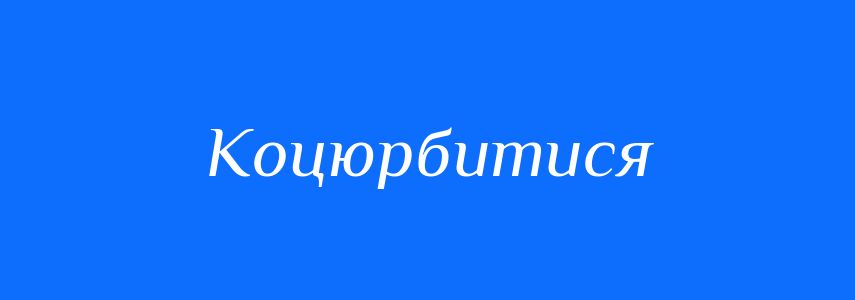 Синоніми до слова Коцюрбитися