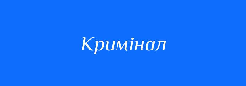 Синоніми до слова Кримінал