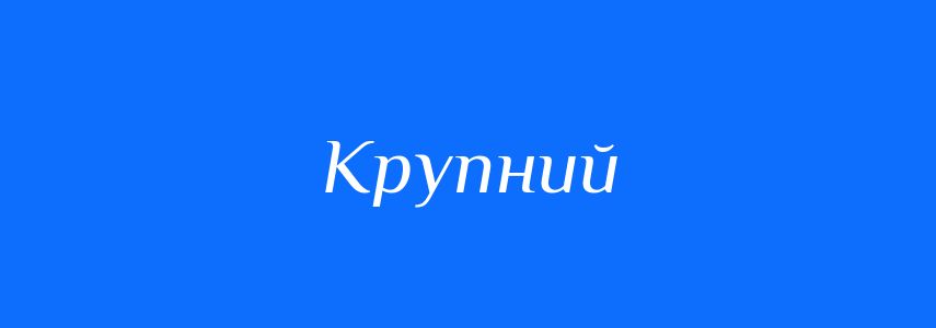 Синоніми до слова Крупний