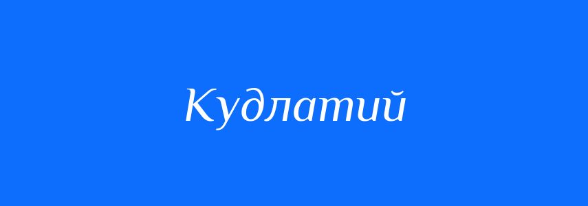 Синоніми до слова Кудлатий
