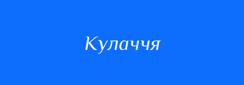 Синоніми до слова Кулаччя