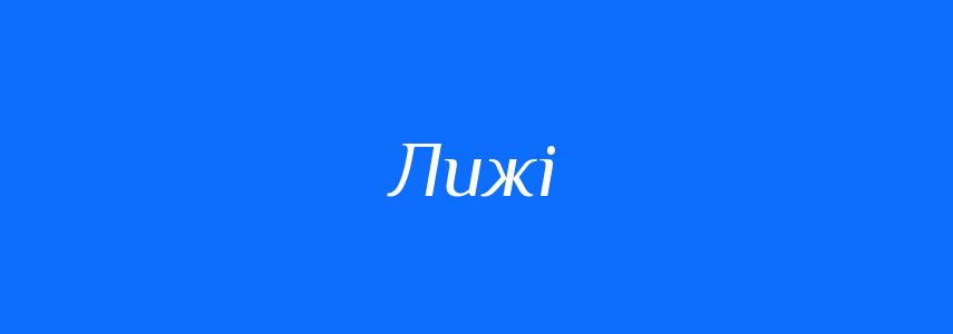 Синоніми до слова Лижі