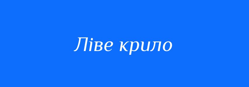 Синоніми до слова Ліве крило