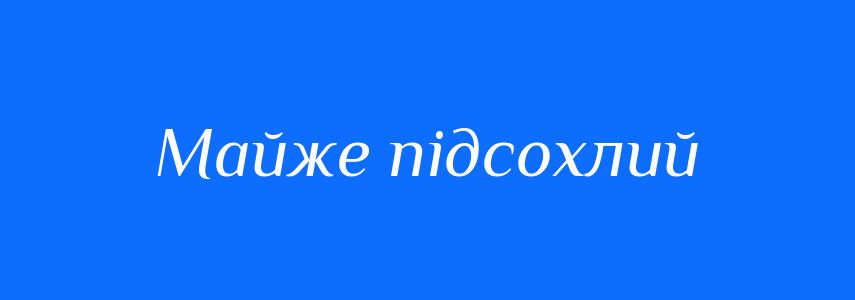 Синоніми до слова Майже підсохлий
