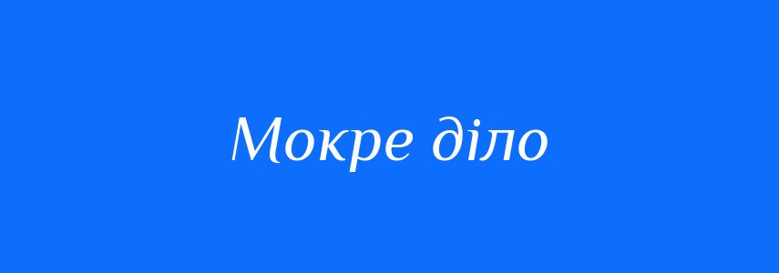 Синоніми до слова Мокре діло
