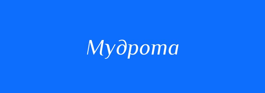 Синоніми до слова Мудрота