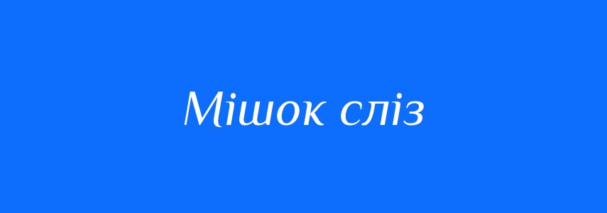 Синоніми до слова Мішок сліз